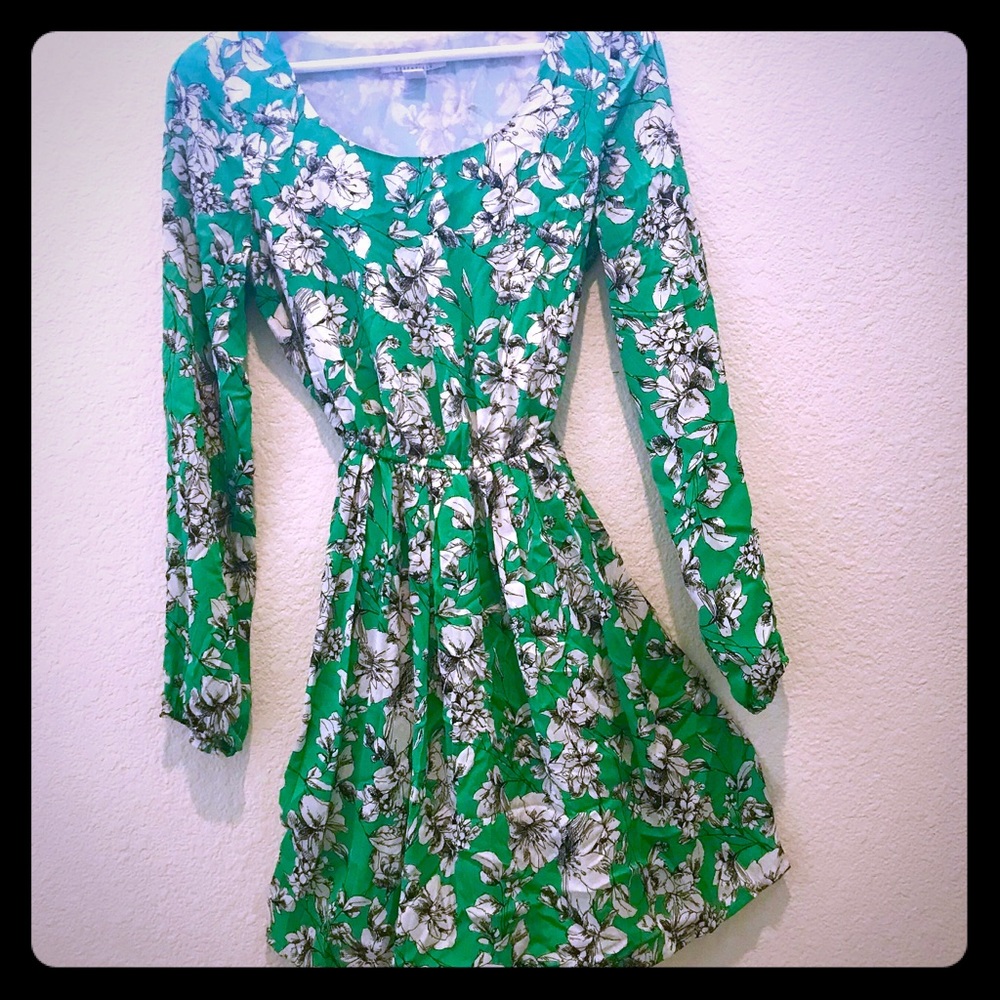 Green dress with white flowers